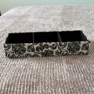 Elegant Black and White Patterned Storage Organizer